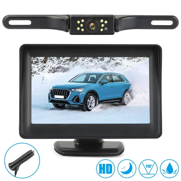 4.3" Monitor Car Rear View Reverse Camera Backup License Number Plate IR LEDs